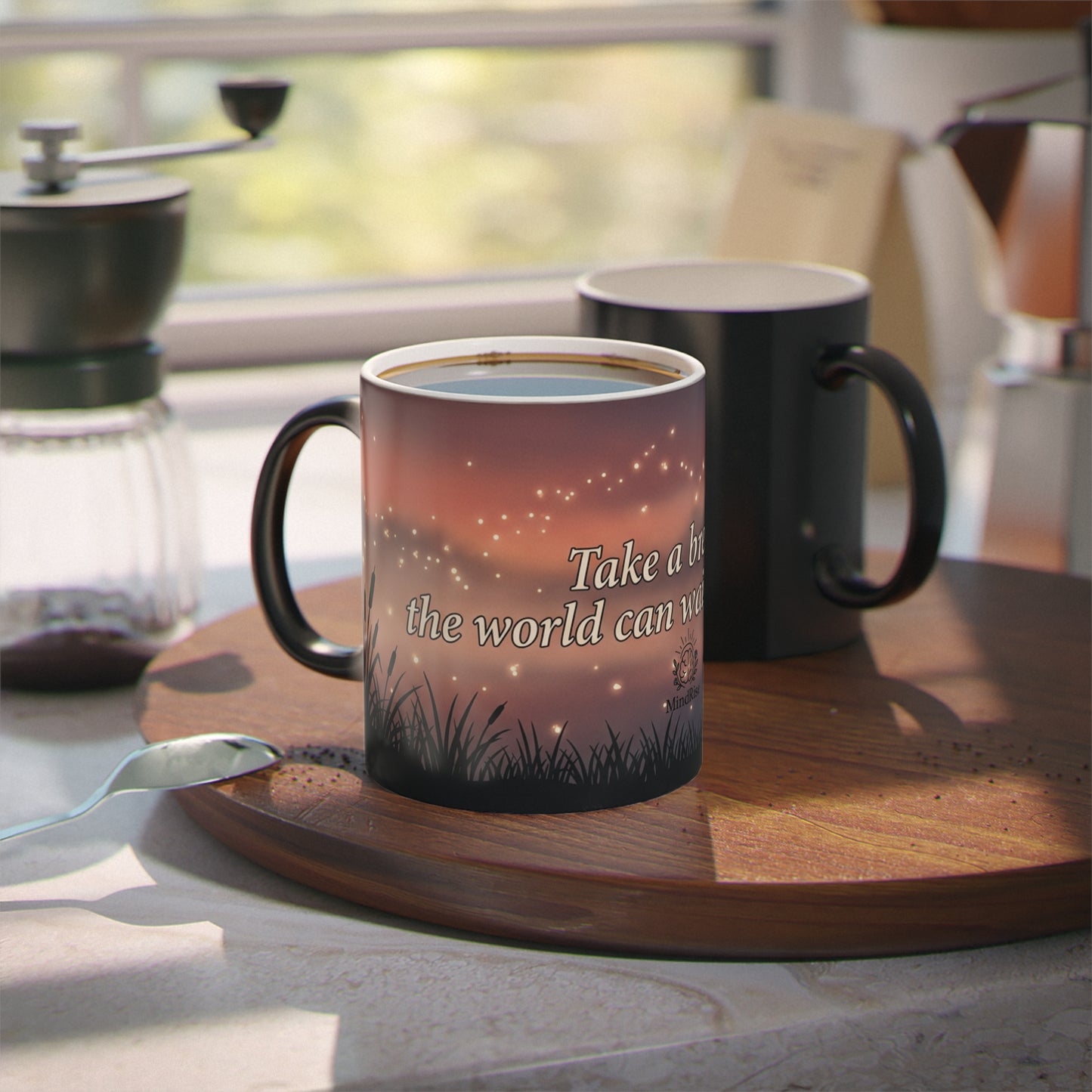 “The World Can Wait” — Heat Reveal Mug
