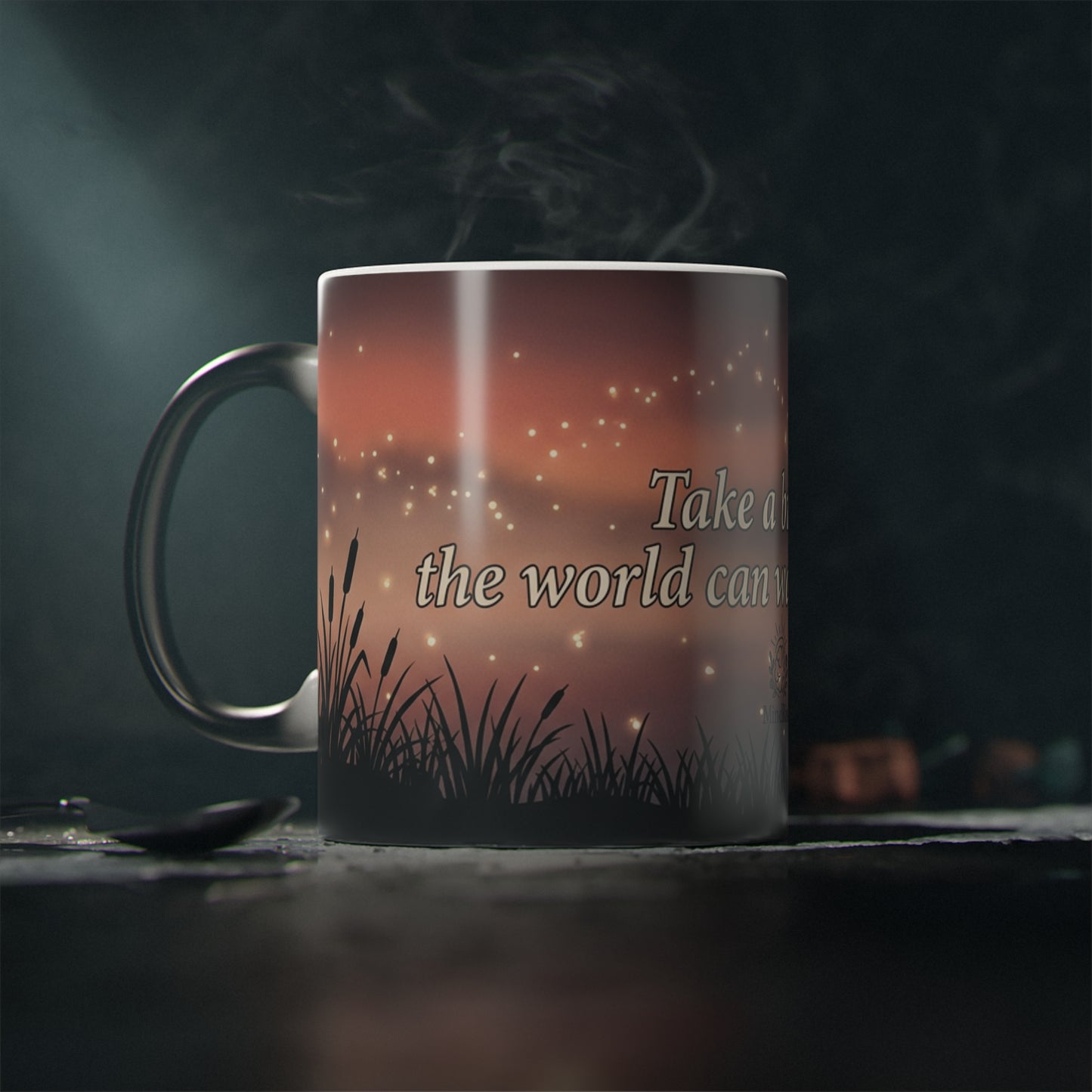 “The World Can Wait” — Heat Reveal Mug