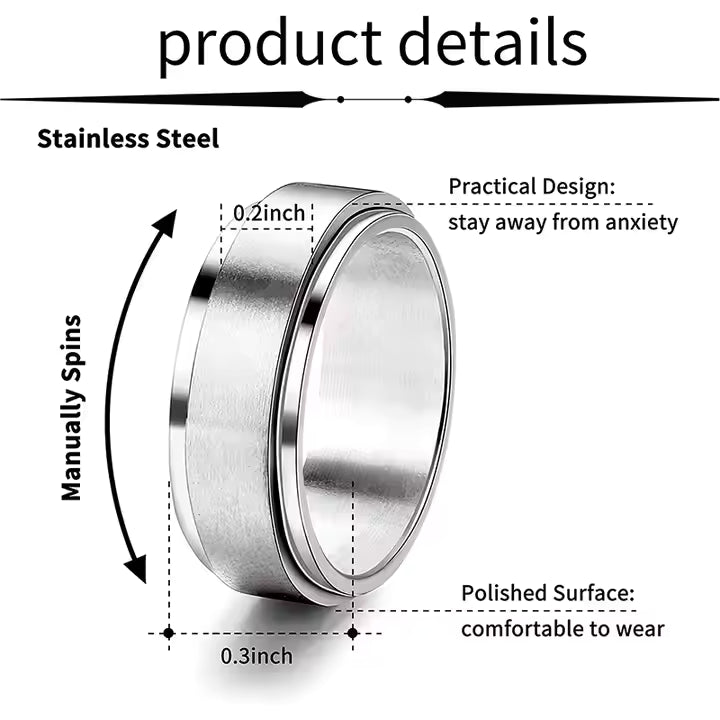 Stainless Steel Fidget Dress Ring image 5